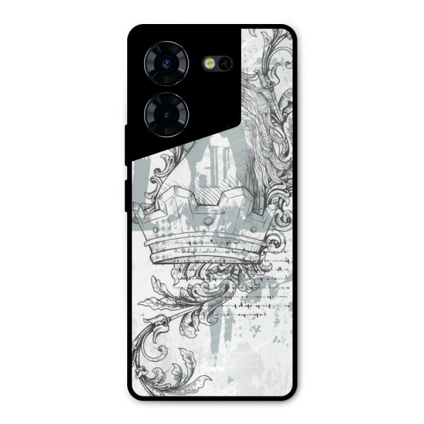Designous Vintage Metal Back Case for Tecno Pova 5 Pro 5G